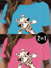 2-teiliges Set T-Shirts KEZIA in Rosa und Blau