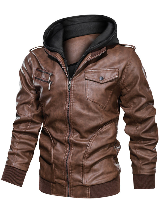 LEDERJACKE COBIE braun