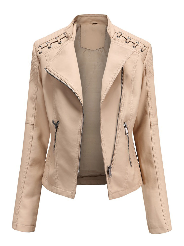 JACKE AUS LEDERIMITAT GINEVRA Khaki