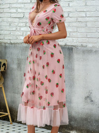 <tc>ELEGANTES KLEID MIT ERDBEEREN RUBINIA pink</tc>