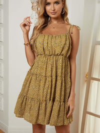 RUFFLED FLORAL DRESS AQUILINA yellow