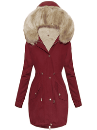 <tc>JACKE ENRIQUETA burgund mit beige Kunstfell</tc>