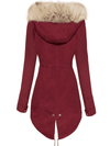 <tc>JACKE ENRIQUETA burgund mit beige Kunstfell</tc>