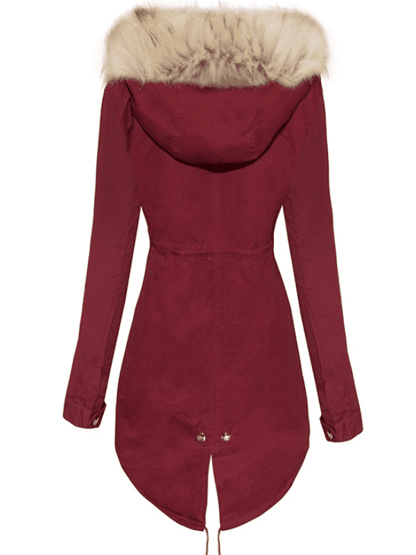 <tc>JACKE ENRIQUETA burgund mit beige Kunstfell</tc>