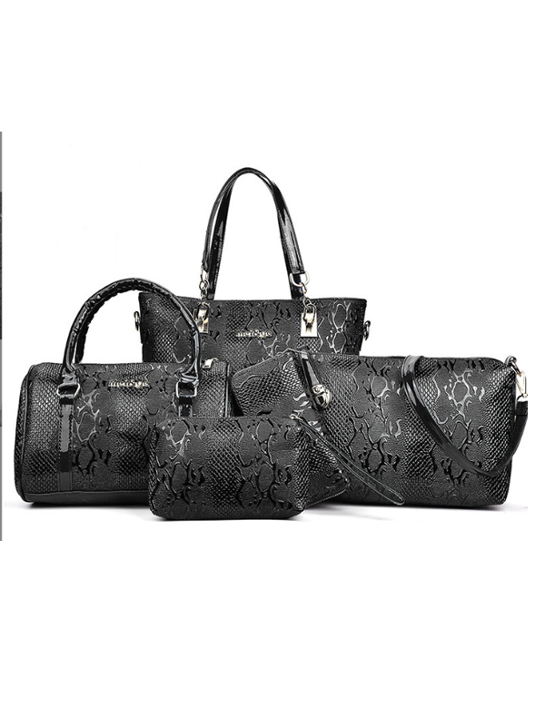 5-teiliges TASCHEN-SET IVORINE schwarz