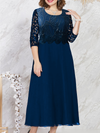 ELEGANTES KLEID LAURRA dunkelblau