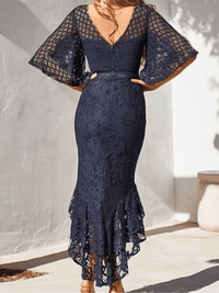 ELEGANTES KLEID PFEFFERblau