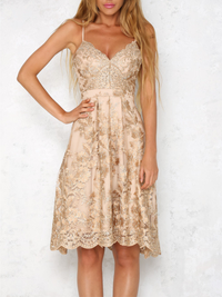 ELEGANT DRESS LACHONDA beige