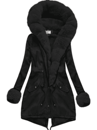 <tc>JACKE ELORA schwarz mit schwarzem Kunstfell</tc>