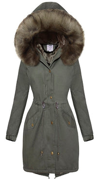 <tc>PARKA JACKE MARJORY khaki mit khaki Kunstfell</tc>