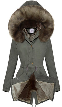 <tc>PARKA JACKE MARJORY khaki mit khaki Kunstfell</tc>