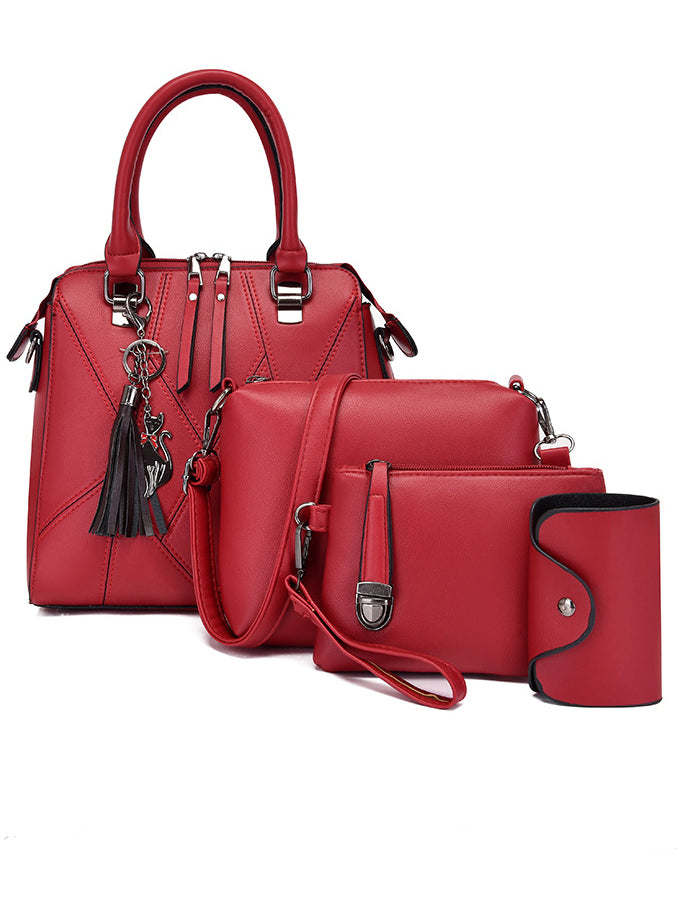 4-teiliges TASCHEN-SET KRYSTI rot