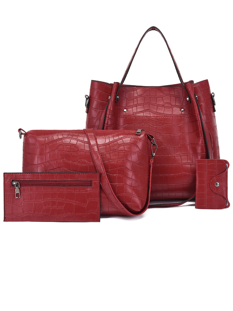 4-teiliges TASCHEN-SET KHRIS rot