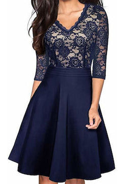 ELEGANTES KLEID JUSTAH blau